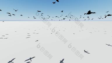 群鸟飞行屏幕动画呈现